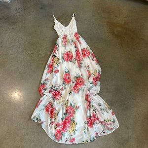 Backless Floral Maxi Dress